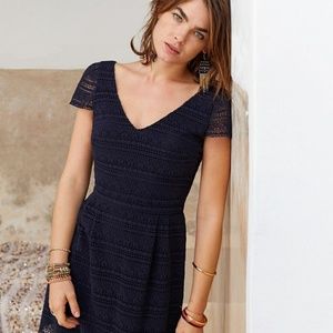 Sezane Mella Dress Navy size 8 Fr 40